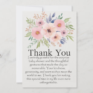 Herzlichen Dank für die Überraschung Baby Dusche. Einladung