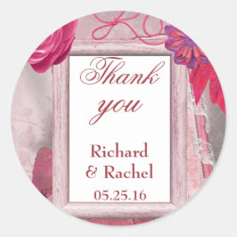 Herzlichen Dank Lila Runder Aufkleber