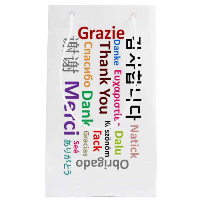 Herzlichen Dank, Merci, Grazie, dank der Geschenkt Kleine Geschenktüte (Vorderseite)