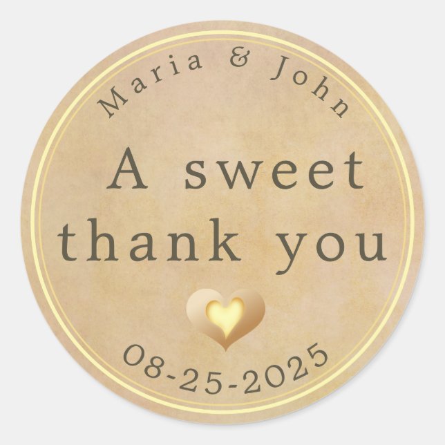 Herzlichen Dank Runder Aufkleber (Vorderseite)