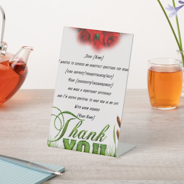 "Herzlichen Dank und Wertschätzung" Sockelschild (In SItu)