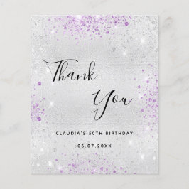 Herzlichen Dank zum Geburtstag Silberner lila Glit