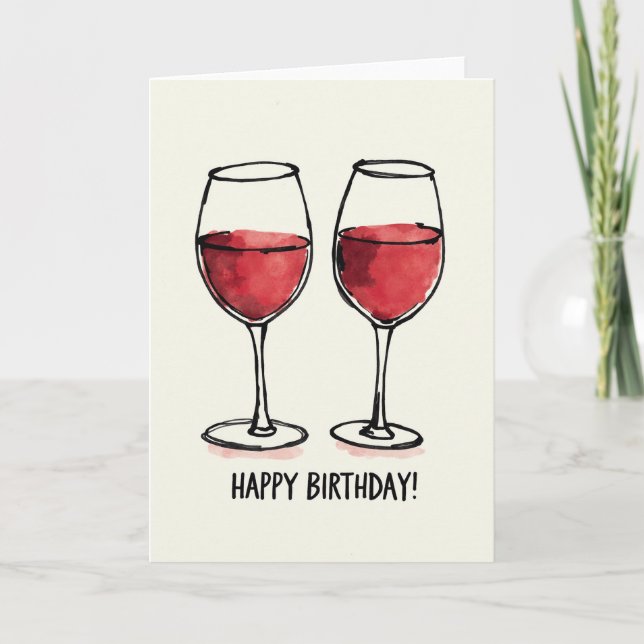 Herzlichen Geburtstag Kardinalglas Karte (Vorderseite)