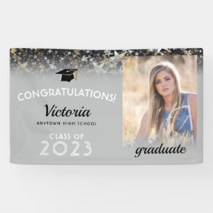 Herzlichen Glückwunsch 2021 Graduate Silver & Gol Banner