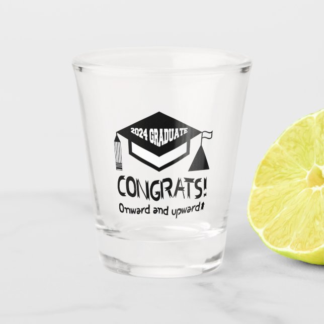 Herzlichen Glückwunsch, 2024 Absolvent! Schnapsglas (Vorderseite)