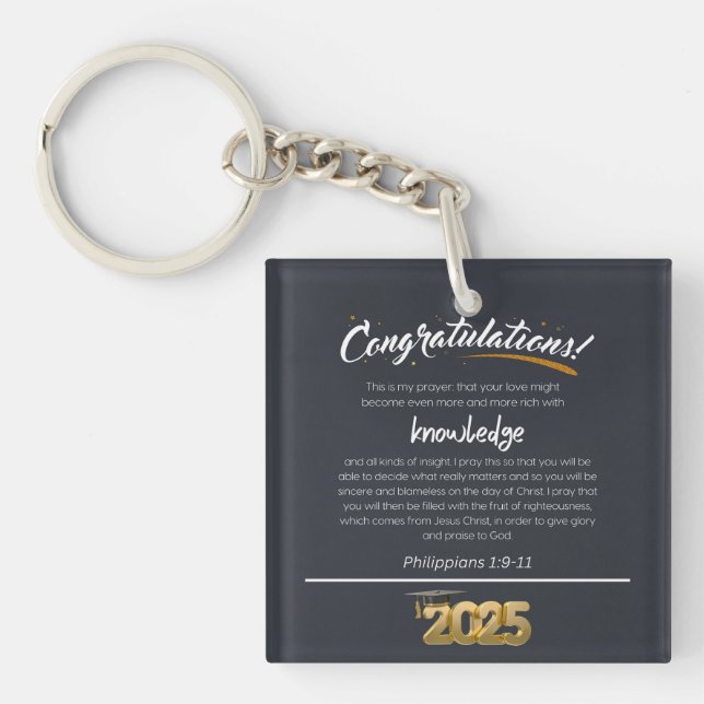 Herzlichen Glückwunsch 2025 Philippinen 1:9-11 Chr Schlüsselanhänger (Vorderseite)