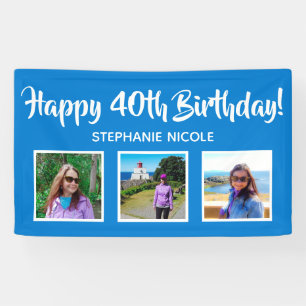 Herzlichen Glückwunsch 40. Geburtstag Blaue Person Banner