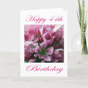 Herzlichen Glückwunsch 44. Geburtstag Rosa und Grü Karte