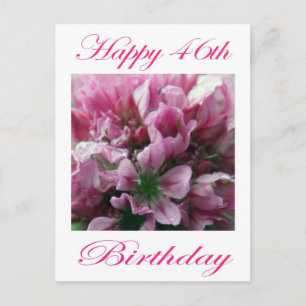 Herzlichen Glückwunsch 46. Geburtstag Rosa und Grü Postkarte
