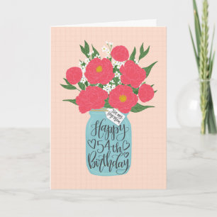 Herzlichen Glückwunsch 54. Geburtstag Step Mom w M Karte