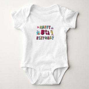 Herzlichen Glückwunsch 5. Geburtstag 5 Jahre alt Baby Strampler
