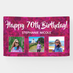 Herzlichen Glückwunsch 70. Geburtstag Pink Person Banner