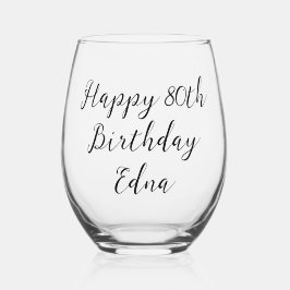 Herzlichen Glückwunsch 80. Geburtstag Keepake Name Weinglas Ohne Stiel