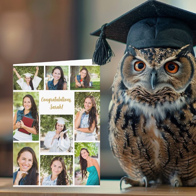 Herzlichen Glückwunsch Abschluss 9 FotoCollage Karte (Von Creator hochgeladen)