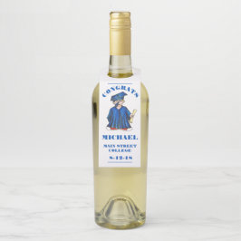 Herzlichen Glückwunsch Abschluss Blue Boy Cap Gown Flaschenanhänger