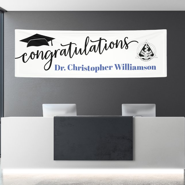 Herzlichen Glückwunsch Abschluss Doktor Zahnärztin Banner (Congratulations Dentist - Doctor Graduation Banner)