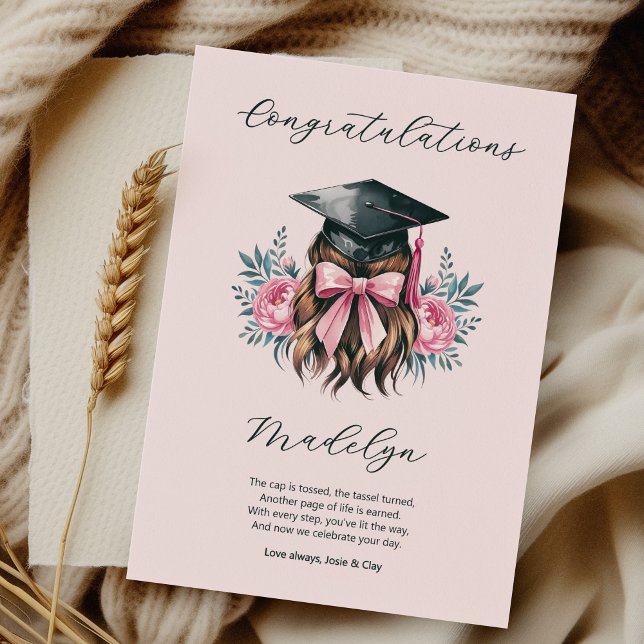 Herzlichen Glückwunsch Abschluss Geem Weibliche Gr Karte (Graduation Congratulations Card - order printed or digital download)