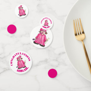 Herzlichen Glückwunsch Abschluss Girl Graduate Cap Konfetti