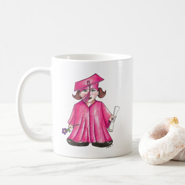 Herzlichen Glückwunsch Abschluss Grad Cap Gown Dip Kaffeetasse (Mit Donut)