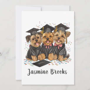 Herzlichen Glückwunsch Abschluss Yorkshire Terrier Ankündigung
