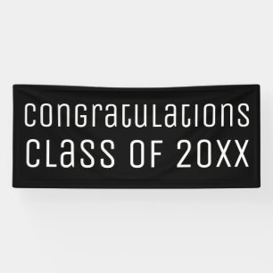 Herzlichen Glückwunsch Abschlussjahrgang Black Whi Banner