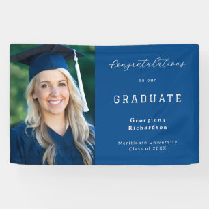 Herzlichen Glückwunsch Absolvent Foto Blau Abschlu Banner