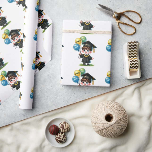 Herzlichen Glückwunsch Absolvent Geschenkpapier (Kunsthandwerk)