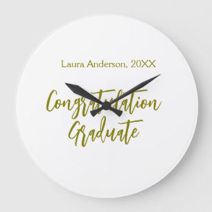 Herzlichen Glückwunsch Absolvent goldener Name Kla Große Wanduhr