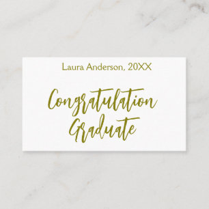 Herzlichen Glückwunsch Absolvent goldener Name Kla Visitenkarte