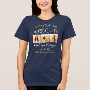 Herzlichen Glückwunsch Absolvent Moderne 3 Foto Ab Tri-Blend Shirt