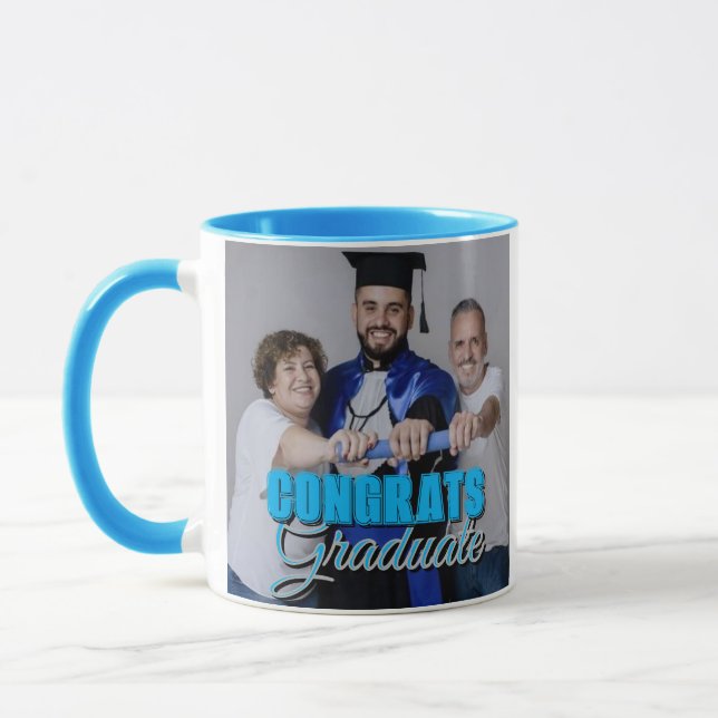 Herzlichen Glückwunsch Absolvent Moderne einfache  Tasse (Links)