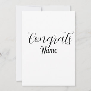 Herzlichen Glückwunsch Absolvent Name einfach mini Einladung