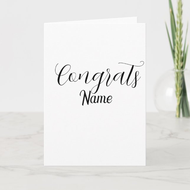 Herzlichen Glückwunsch Absolvent Name einfach mini Karte (Vorderseite)
