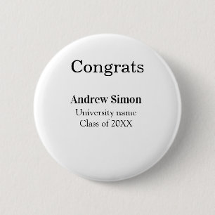 Herzlichen Glückwunsch Absolvent name universitäts Button