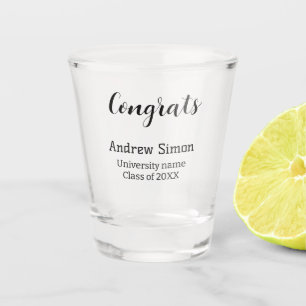 Herzlichen Glückwunsch Absolvent Name Universitäts Schnapsglas
