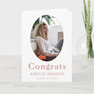 Herzlichen Glückwunsch Absolvent Pink Foto Abschlu Karte
