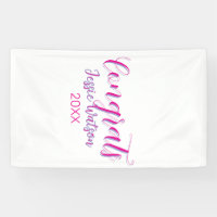 Herzlichen Glückwunsch Absolvent rosa lila Name Ja