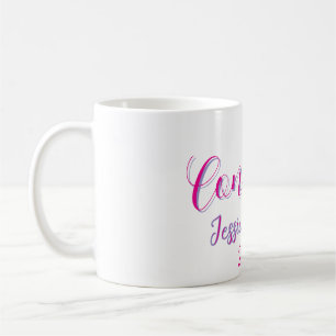 Herzlichen Glückwunsch Absolvent rosa lila Name Ja Kaffeetasse