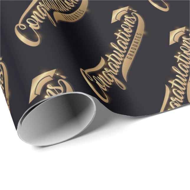 Herzlichen Glückwunsch Absolventen Geschenkpapier (Rolleneckpunkt)