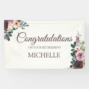 Herzlichen Glückwunsch an Burgund Floral Women's R Banner