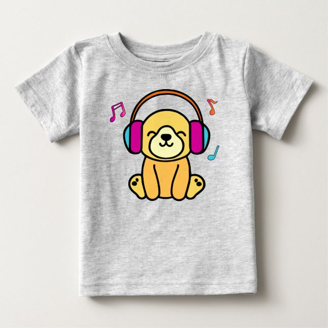 Herzlichen Glückwunsch an den kleinen Hundewelpen  Baby T-shirt (Vorderseite)