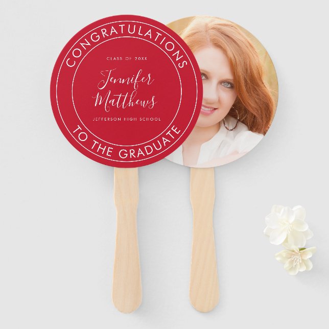 Herzlichen Glückwunsch an die Graduate Red Fächer (Vorne und Hinten)