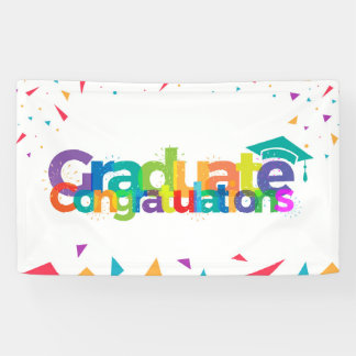 Herzlichen Glückwunsch an die Graduierten - farben Banner