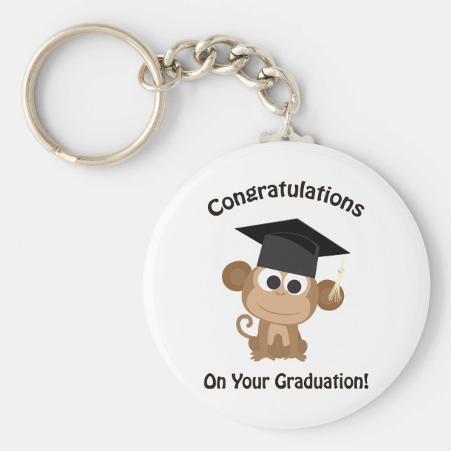 Herzlichen Glückwunsch an Ihren Abschluss-Affen Schlüsselanhänger (Vorne)