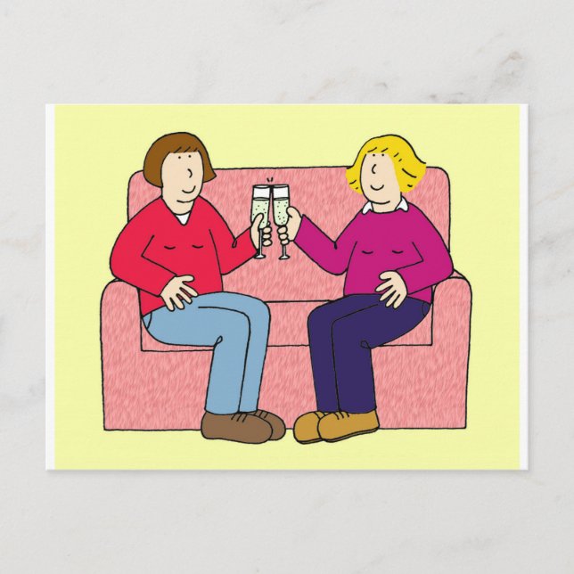 Herzlichen Glückwunsch an Lesben. Postkarte (Vorderseite)