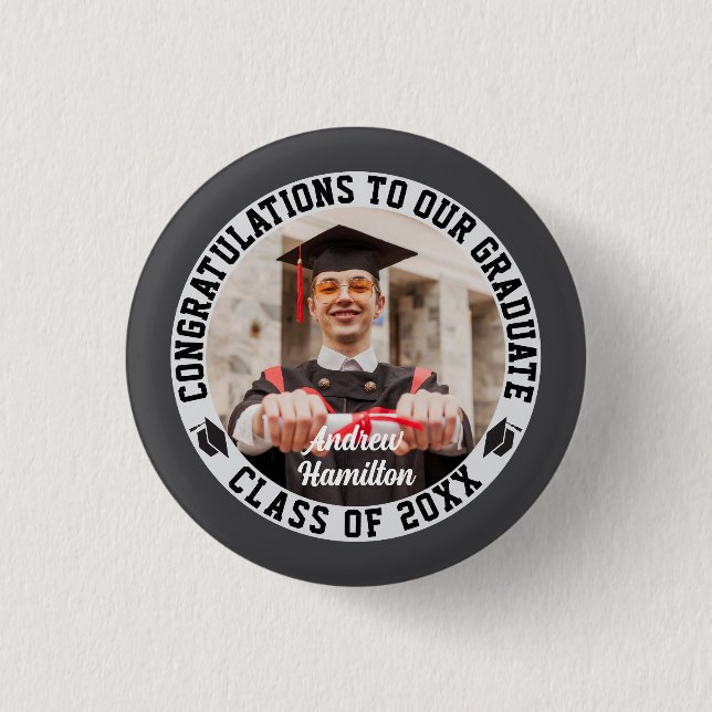 Herzlichen Glückwunsch an unser Graduate Abschluss Button (Vorderseite)