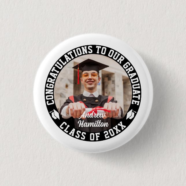 Herzlichen Glückwunsch an unser Graduate Abschluss Button (Vorderseite)