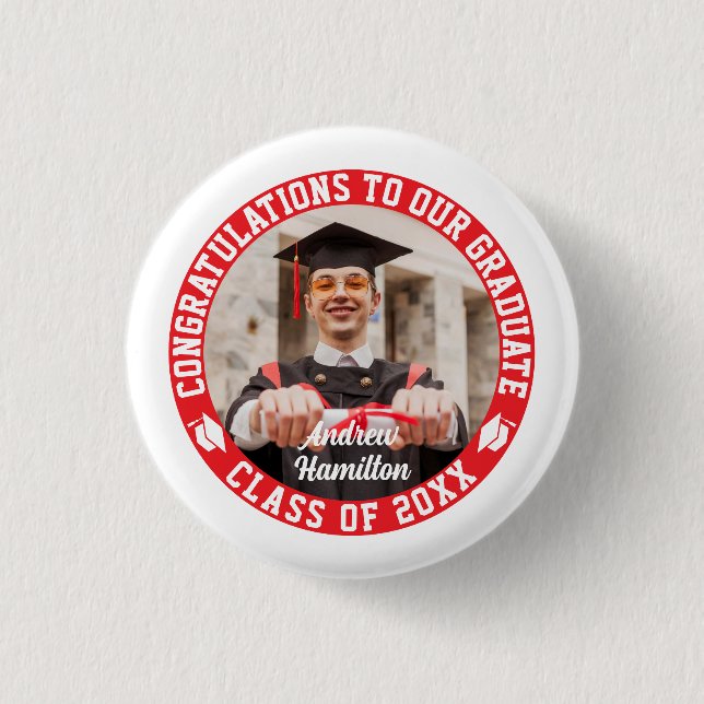 Herzlichen Glückwunsch an unser Graduate Abschluss Button (Vorderseite)