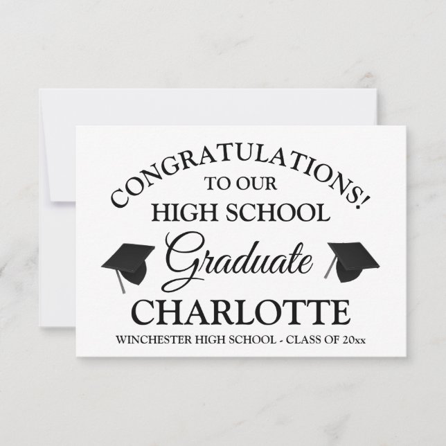 Herzlichen Glückwunsch an unsere Schwarz-weiße Gra Karte (Vorderseite)