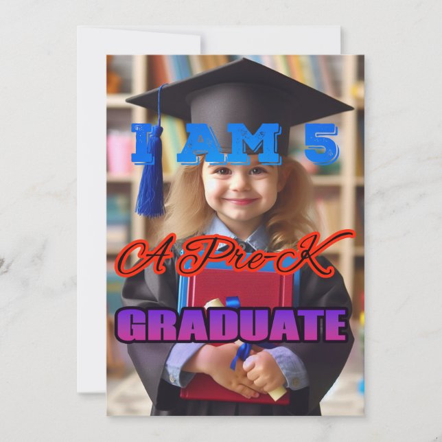 "Herzlichen Glückwunsch an unseren Pre-K Graduate! Einladung (Vorderseite)